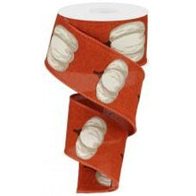 Load image into Gallery viewer, Pumpkin Wired Ribbon, Orange Beige, 2.5 Inches x 10 Yards