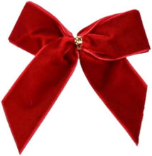 Load image into Gallery viewer, Set of 6 Small Red Bows, 3.5" wide, gold loop included
