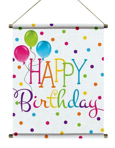 Happy Birthday Mini Banner : - 12 Inches Tall x 8.75 Inches Wide