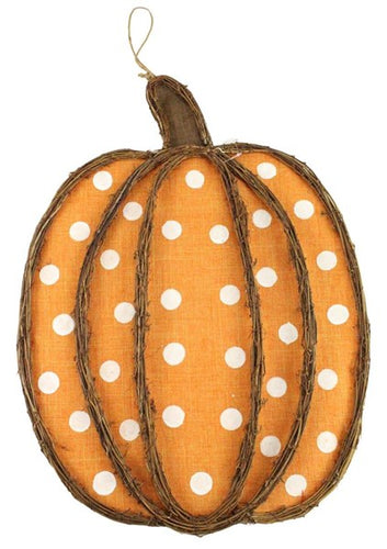 Vine/Fabric Pumpkin Orange white Polka Dots - 22.5 Inches x 16.5 Inches