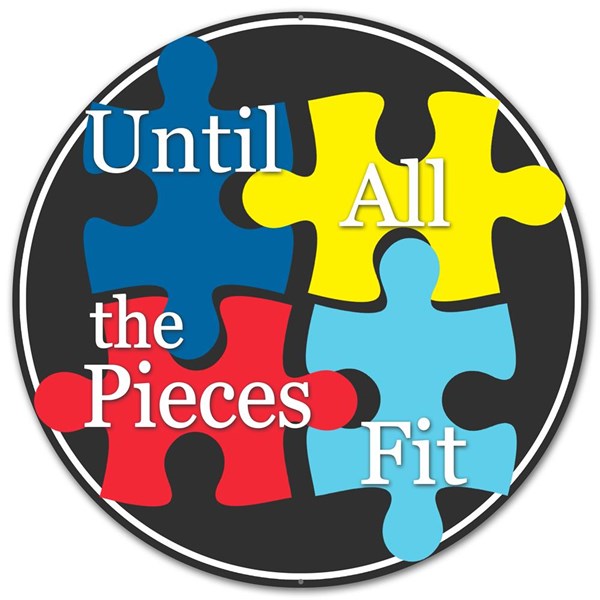 Autism Puzzle Piece Support Sign : 12 Inches Round