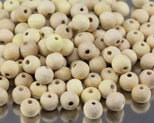 Eucalyptus Wood Beads : White - 10mm (approximately 40-50 per bag)