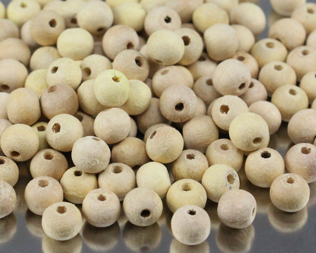 Eucalyptus Wood Beads : White - 10mm (approximately 40-50 per bag)