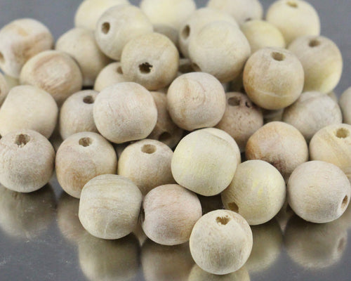 Eucalyptus Wood Beads : White - 15mm (approximately 40-50 per bag)