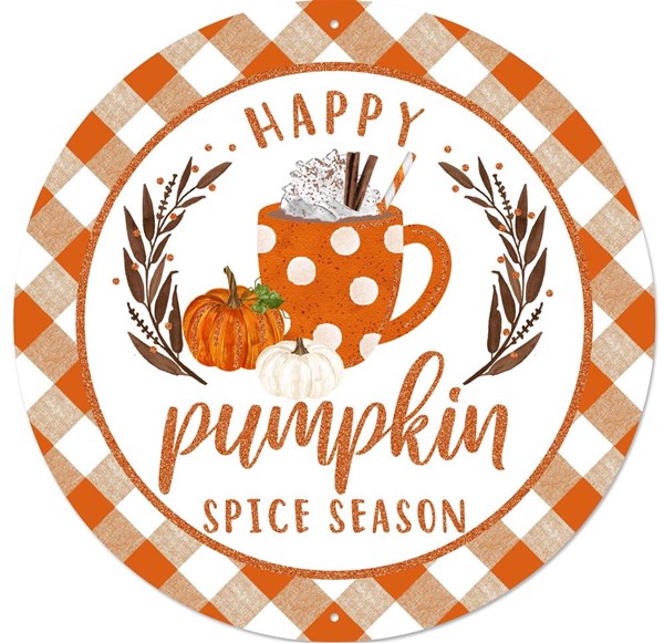 Happy Pumpkin Spice Season Glittered - 12 Inches Round
