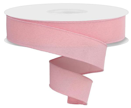 Solid Faux Burlap Canvas Wired Ribbon : Rose Pink - 1.5 Inches x 50 Yards (150 Feet)