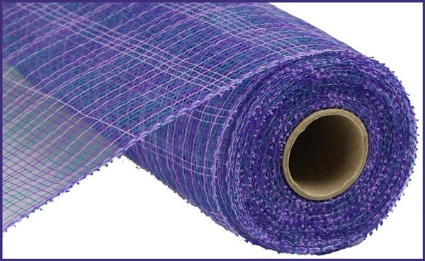 Multi Stripe Deco Poly Mesh Ribbon : Purple, Lavender, Blue - 10 Inches x 10 Yards (30 Feet)