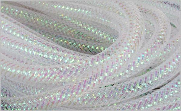 Deco Jute Flex Tubing : Clear White - 8mm x 30 Yards (90 Feet)
