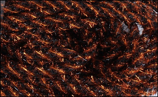 Tinsel Deco Flex Tubing : Orange Black - 8mm x 20 Yards (60 Feet)