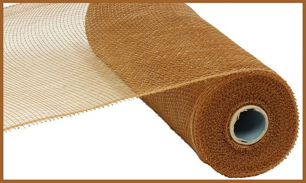Deco Poly Mesh Ribbon : Value Milk Chocolate - 10 Inches x 10 Yards (30 Feet)
