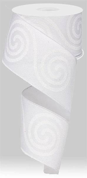White swirl - 2.5 inches x 50 yards (150 Feet)