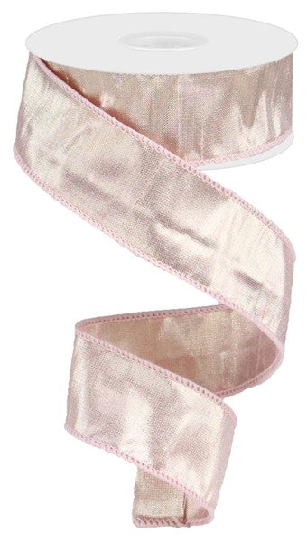 Metallic Dupioni Wired Ribbon, 10 Yards (Pink, Gold, 1.5 Inches)