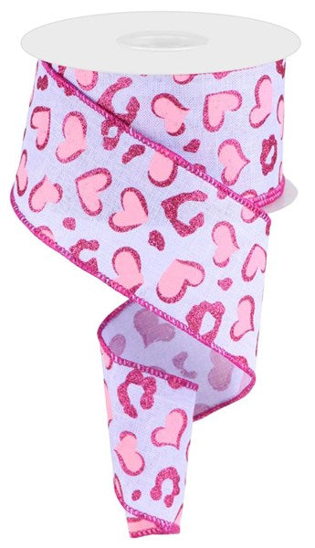 Heart Leopard Spots - 2.5 Inches x 10 Yards (30 Feet)