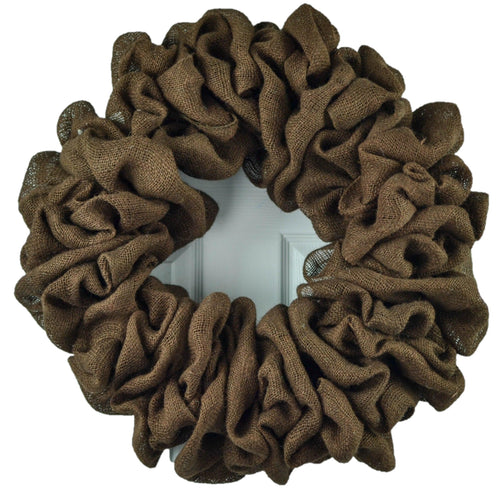 Chocolate Brown Plain Burlap Wreath Already Made