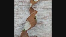 Load and play video in Gallery viewer, Pumpkins with Leaves Fall Thanksgiving Royal Wired Ribbon - 2.5 Inches x 10 Yards (30 Feet) -Brown Cream &amp; Moss
