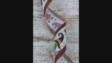 Load and play video in Gallery viewer, Halloween Gnome Polka Dot Ribbon : White (2.5 Inches  x 10 Yards)
