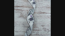 Load and play video in Gallery viewer, Halloween Graveyard Canvas Wired Ribbon - White, Grey Gray, Black - 2.5 Inches x 10 Yards (30 Feet)
